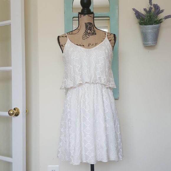 Aqua Ivory Tiered Dress - Picture 1 of 3